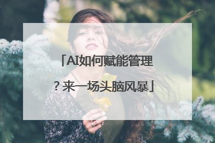 AI如何赋能管理？来一场头脑风暴