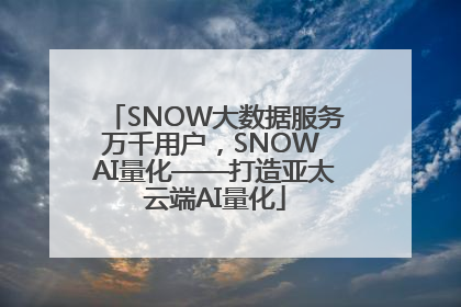 SNOW大数据服务万千用户，SNOW AI量化——打造亚太云端AI量化
